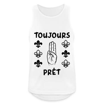 Scout Toujours Prêt ! - Débardeur respirant Homme - blanc - Devant - Nick (188cm)
