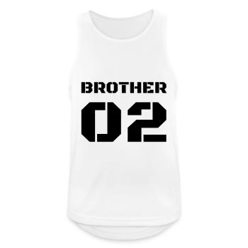 Zweiter Bruder- Brother 02 - Männer Tank Top atmungsaktiv - Weiß - Vorne - Nick (188cm)