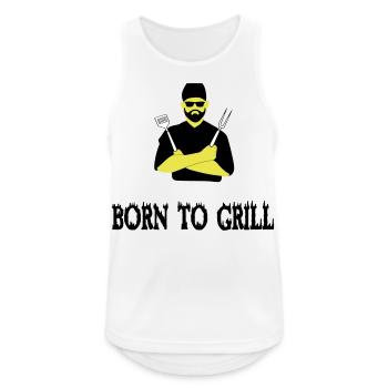 BBQ Grillen - Männer Tank Top atmungsaktiv - Weiß - Vorne - Nick (188cm)