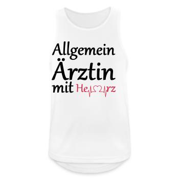 Allgemeinärztin mit Herz Geschenk - Männer Tank Top atmungsaktiv - Weiß - Vorne - Nick (188cm)