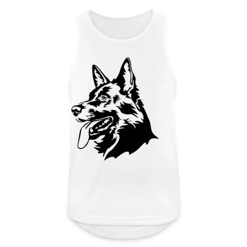 German shepherd head - Men's Breathable Tank Top - white - Front - Nick (188cm)