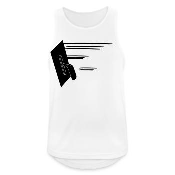 Logo Stucadoortroffel pour porte en stuc en action - Débardeur respirant Homme - blanc - Devant - Nick (188cm)