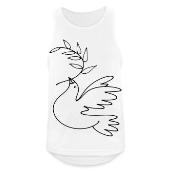 Friedenstaube - Männer Tank Top atmungsaktiv - Weiß - Vorne - Nick (188cm)