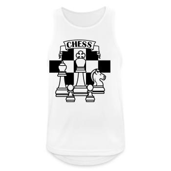 Schachfiguren - Männer Tank Top atmungsaktiv - Weiß - Vorne - Nick (188cm)