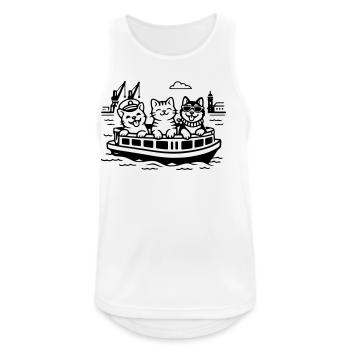 Hafen Katzen Hunde Hafenrundfahrt Hamburg  - Männer Tank Top atmungsaktiv - Weiß - Vorne - Nick (188cm)