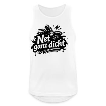 Net ganz dicht - Männer Tank Top atmungsaktiv - Weiß - Vorne - Nick (188cm)