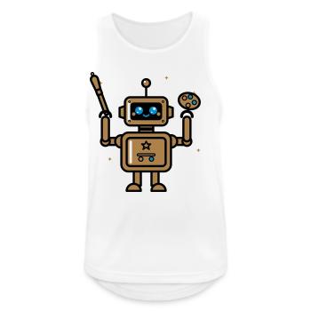 Cosmic Robot Artist Palette - Männer Tank Top atmungsaktiv - Weiß - Vorne - Nick (188cm)