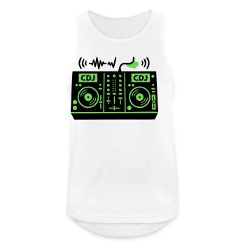 DJ Mixer Mischpult Techno Festival Raver - Men's Breathable Tank Top - white - Front - Nick (188cm)