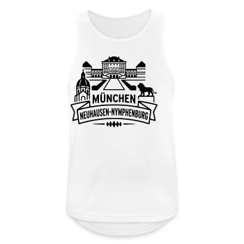 München Neuhausen Nymphenburg - Männer Tank Top atmungsaktiv - Weiß - Vorne - Nick (188cm)