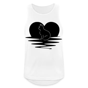 Katze - Männer Tank Top atmungsaktiv - Weiß - Vorne - Nick (188cm)