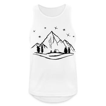 Mountains, Tents, Camping - Men's Breathable Tank Top - white - Front - Nick (188cm)