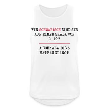 Schwäbische Umfrage: Wie schwäbisch bist du? - Männer Tank Top atmungsaktiv - Weiß - Vorne - Nick (188cm)
