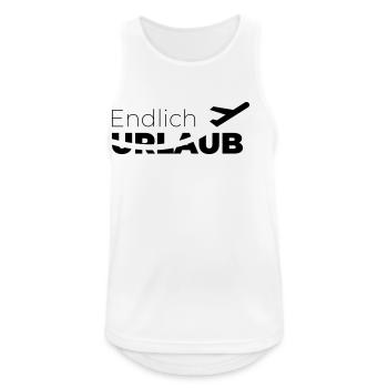 Endlich Urlaub - Männer Tank Top atmungsaktiv - Weiß - Vorne - Nick (188cm)