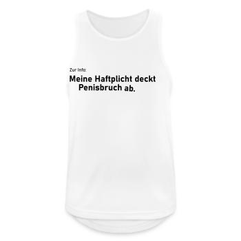 Haftpflicht - Männer Tank Top atmungsaktiv - Weiß - Vorne - Nick (188cm)