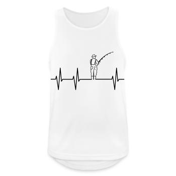 Angeln - Männer Tank Top atmungsaktiv - Weiß - Vorne - Nick (188cm)