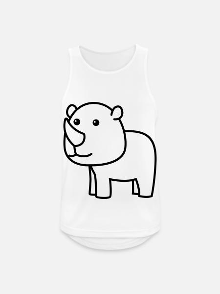 Nashorn Comic Tier - Männer Tank Top atmungsaktiv - Weiß