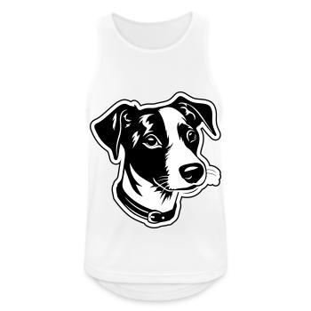 Jack Russel Terrier Hund Kopf - Männer Tank Top atmungsaktiv - Weiß - Vorne - Nick (188cm)