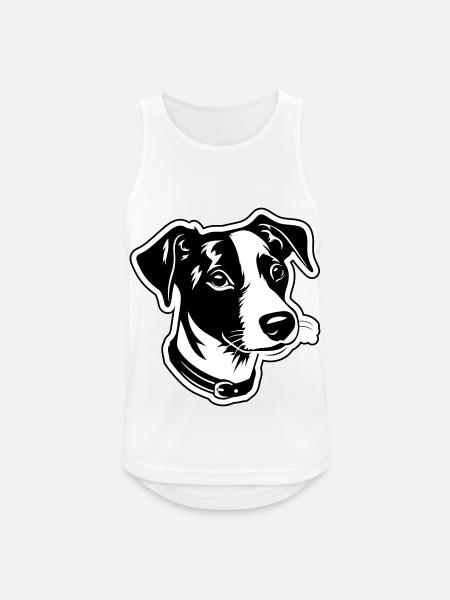 Jack Russel Terrier Dog Head - Men's Breathable Tank Top - white