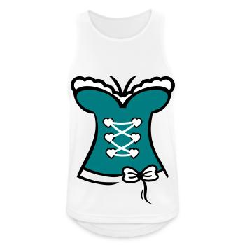Fake dirndl funny dress - Men's Breathable Tank Top - white - Front - Nick (188cm)