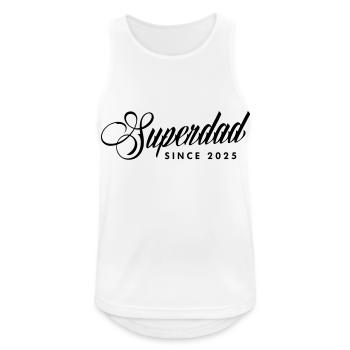 Superdad Papa Vater 2025 - Männer Tank Top atmungsaktiv - Weiß - Vorne - Nick (188cm)