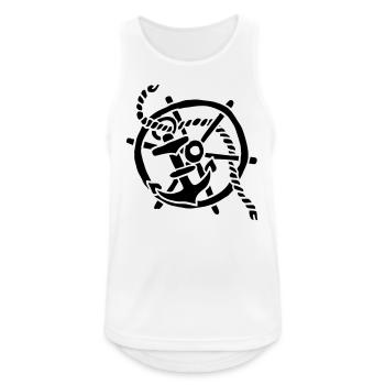 Anker Seemann Anchor Sailor Tattoo Oldschool SOS - Männer Tank Top atmungsaktiv - Weiß - Vorne - Nick (188cm)