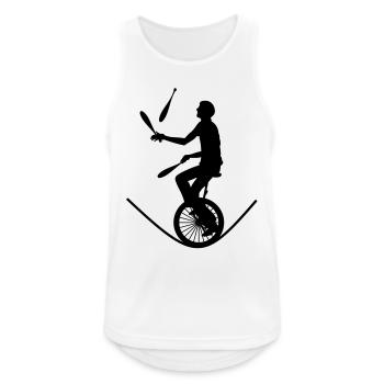 Einrad Jongleur - Männer Tank Top atmungsaktiv - Weiß - Vorne - Nick (188cm)