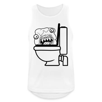 toilettes toilettes merde merde wc dangereux baz - Débardeur respirant Homme - blanc - Devant - Nick (188cm)