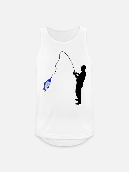 Angler - Männer Tank Top atmungsaktiv - Weiß