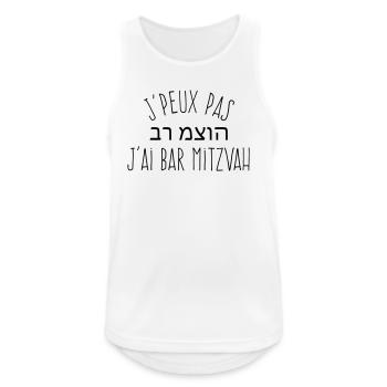 J'peux pas j'ai Bar Mitzvah - Humour Juif - Débardeur respirant Homme - blanc - Devant - Nick (188cm)