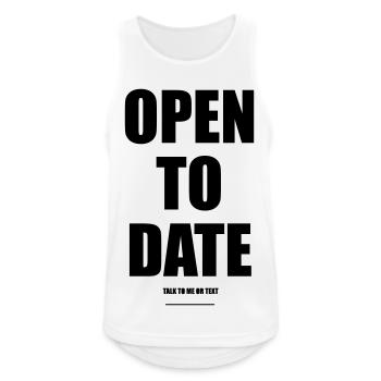 Ouvert aux rendez-vous – Wear Words - Débardeur respirant Homme - blanc - Devant - Nick (188cm)