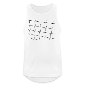 Netz aus Strick mit Knoten - Männer Tank Top atmungsaktiv - Weiß - Vorne - Nick (188cm)