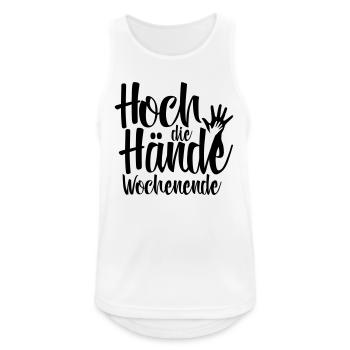 Hoch die Hände Wochenende Party Spruch Geschenk - Männer Tank Top atmungsaktiv - Weiß - Vorne - Nick (188cm)