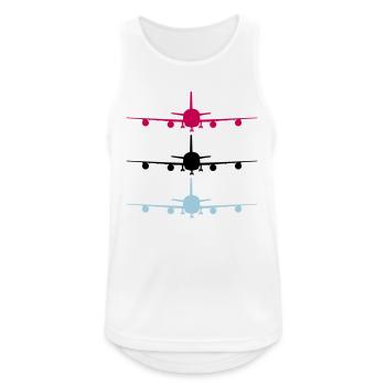 Landing avion silhouette debout modèle de concepti - Débardeur respirant Homme - blanc - Devant - Nick (188cm)
