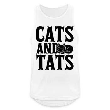 cats and tats Zitat - Männer Tank Top atmungsaktiv - Weiß - Vorne - Nick (188cm)