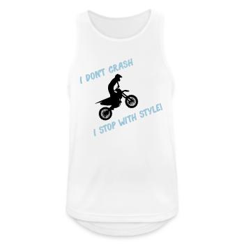 Arrêt de motocross avec style - Débardeur respirant Homme - blanc - Devant - Nick (188cm)