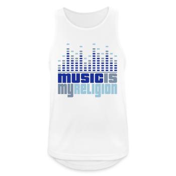 Music Is My Religion - Men's Breathable Tank Top - white - Front - Nick (188cm)