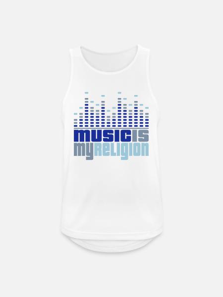 Music Equalizer Religion - Débardeur respirant Homme - blanc