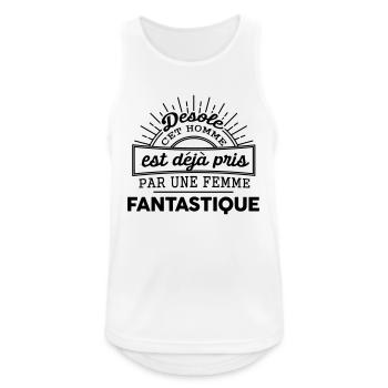 Femme Fantastique cadeau pour homme - Débardeur respirant Homme - blanc - Devant - Nick (188cm)