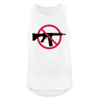 Interdiction des armes Boucliers d’interdiction (Pas d’armes Peace) 2C - Débardeur respirant Homme - blanc - Devant - Nick (188cm)