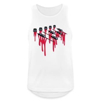 Blut Tropfen Mischpult - Männer Tank Top atmungsaktiv - Weiß - Vorne - Nick (188cm)