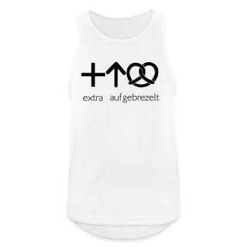 extra aufgebrezelt - Männer Tank Top atmungsaktiv - Weiß - Vorne - Nick (188cm)