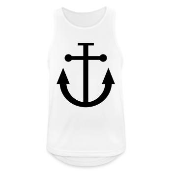 anker - Männer Tank Top atmungsaktiv - Weiß - Vorne - Nick (188cm)