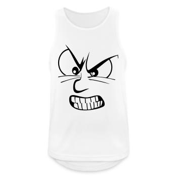 Wut / wütend / Zorn / furious - Männer Tank Top atmungsaktiv - Weiß - Vorne - Nick (188cm)