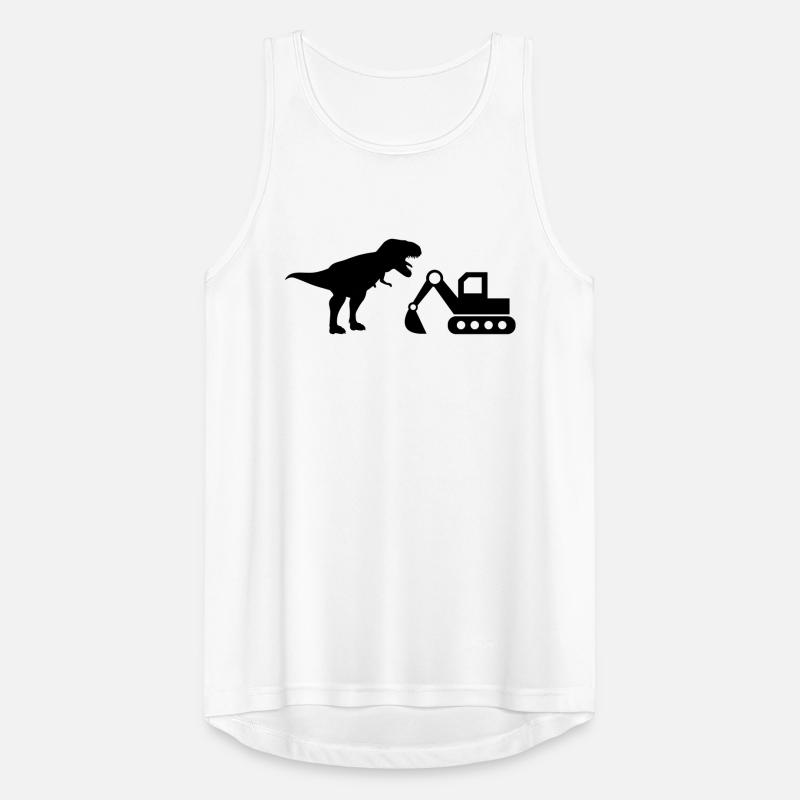 Bagger Baustelle Bau T-Rex Dinosaurier Bauarbeiter Männer Tank Top atmungsaktiv