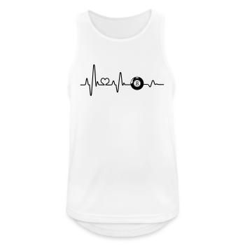 Billard Billardkugel schwarz Acht EKG Herzschlag - Männer Tank Top atmungsaktiv - Weiß - Vorne - Nick (188cm)