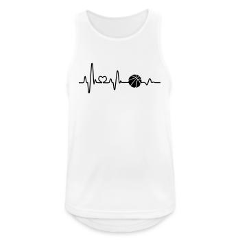 Basketball Basketballspieler Basket Herzschlag EKG - Männer Tank Top atmungsaktiv - Weiß - Vorne - Nick (188cm)