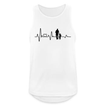 Bester Papa Vater Tochter Hand in Hand Herzschlag - Männer Tank Top atmungsaktiv - Weiß - Vorne - Nick (188cm)