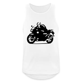 biker - Männer Tank Top atmungsaktiv - Weiß - Vorne - Nick (188cm)