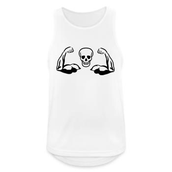Skull and Muscles, Biceps - Men's Breathable Tank Top - white - Front - Nick (188cm)