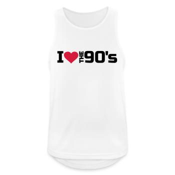 90s fan I love the 90's heart 90s music - Men's Breathable Tank Top - white - Front - Nick (188cm)